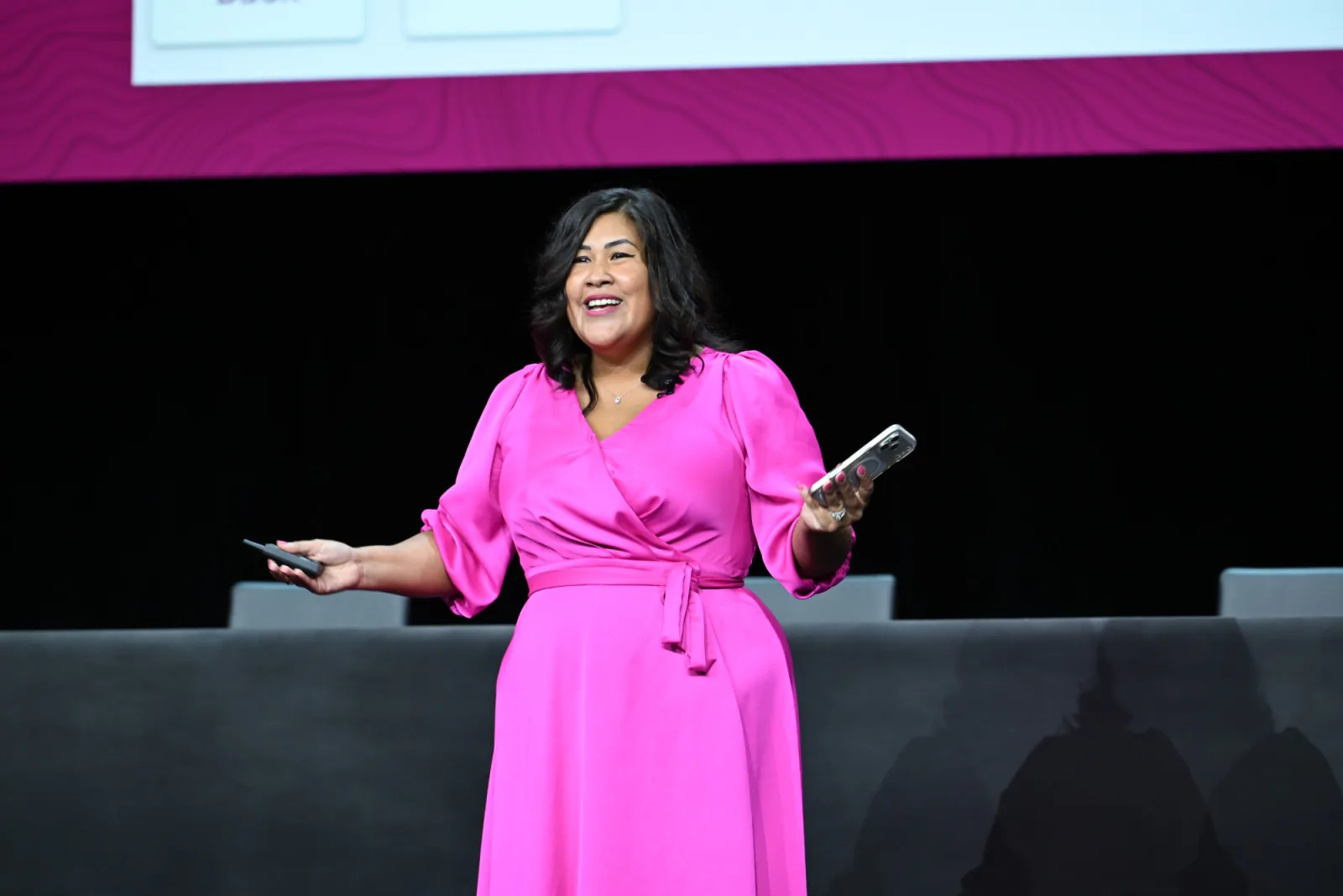 Flor De Maria McNally speaking on stage